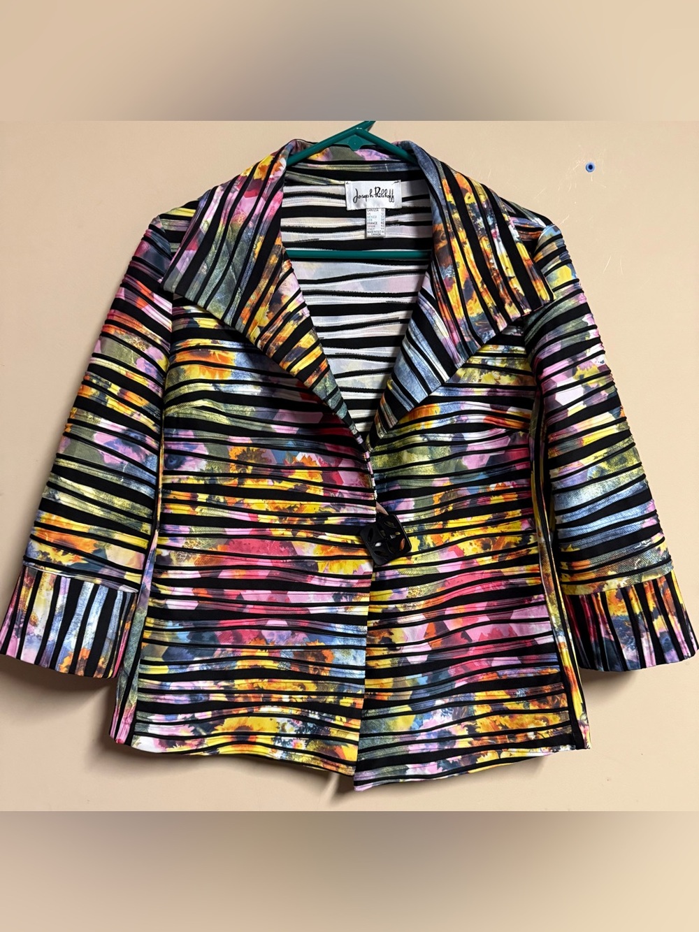 Joseph Ribkoff Vibrant Floral Striped Blazer 
Size 10 or Medium